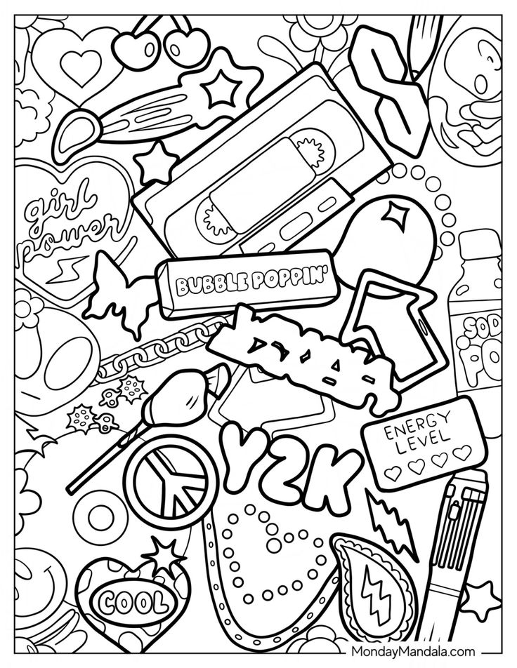 20 Y2K Coloring Pages Easy