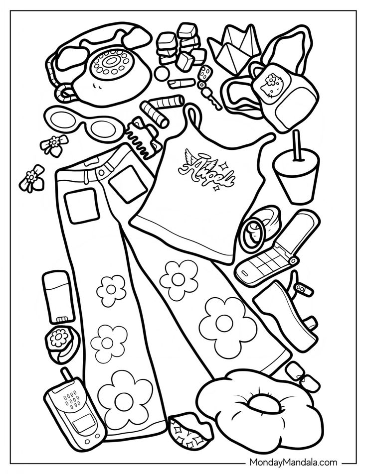 20 Y2K Coloring Pages Easy