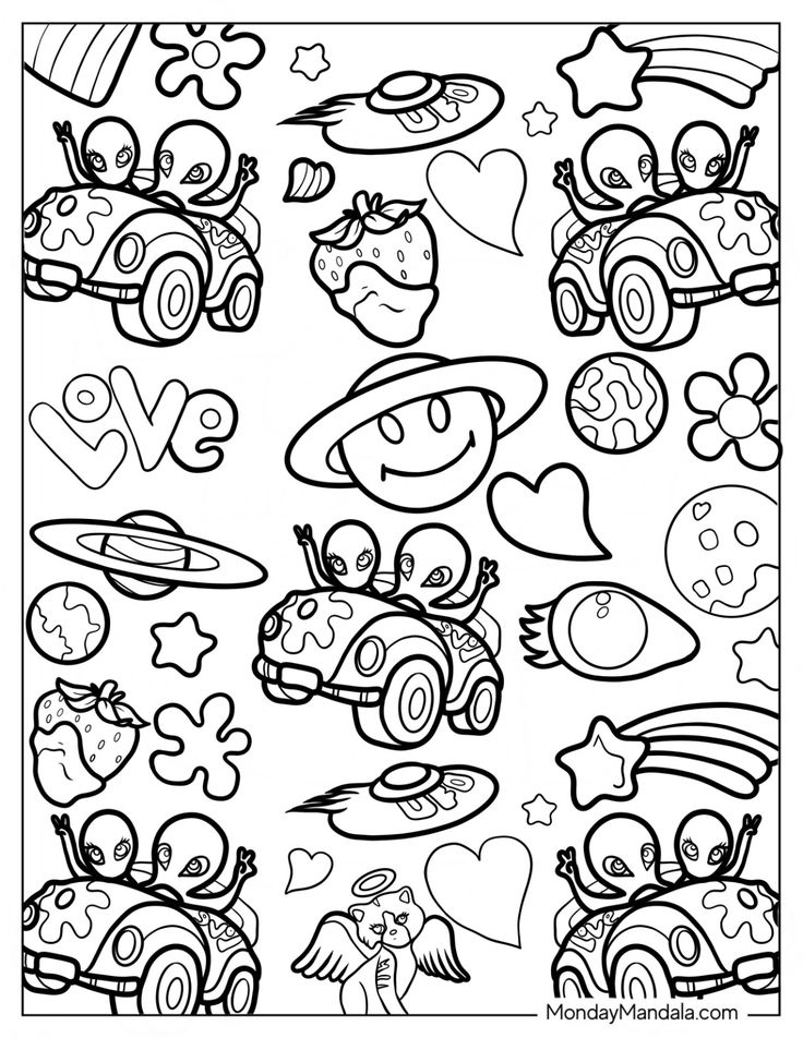 20 Y2K Coloring Pages Easy